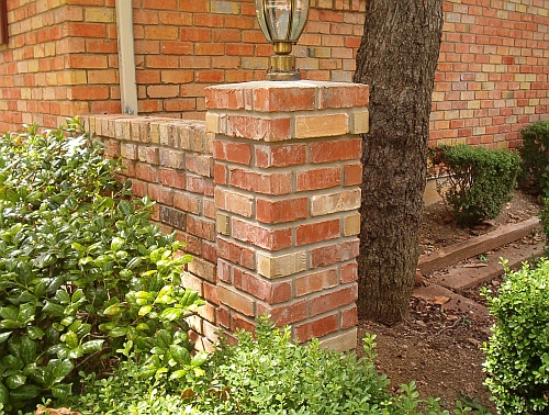 picture of repaired brick wing wall