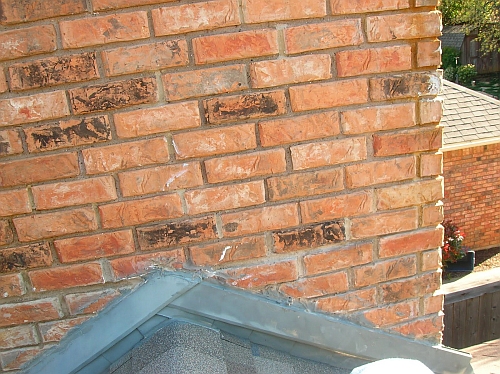 picture of brick chimney counter flashing
