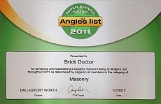 Angie's List Super Service Certificate 2011