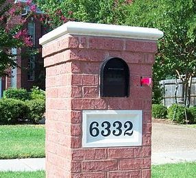 Brick Mail Box with Cast Stone Number block